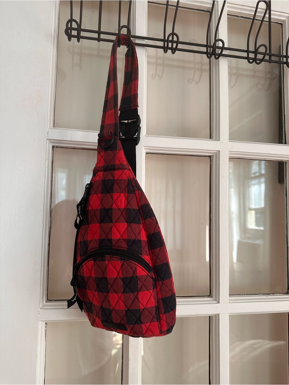 Vera Bradley Red and Black Plaid Sling Belt Bag